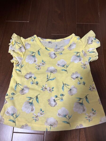 女の子 トップス 花柄 80 フリル 半袖 tシャツ 花柄