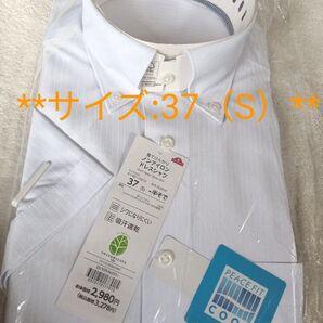 ドレスシャツ 形態安定 ワイシャツ ビジネスシャツ 37(S) 新品 ノンアイロンドレスシャツ 半袖 ⑦
