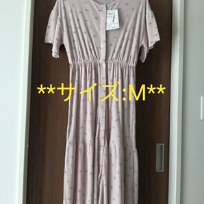 マタニティパジャマ ローズマダム 新品 M マタニティウェア マタニティネグリジェ 淡赤 花柄