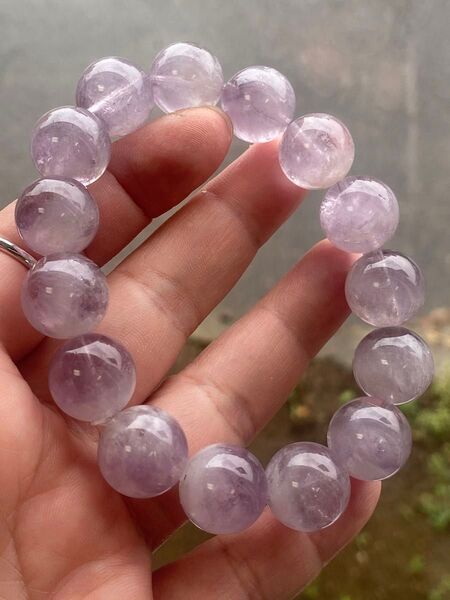 一点物邪気払い・守護天然パープルラビットヘアクリスタル ブレスレット 男女兼用