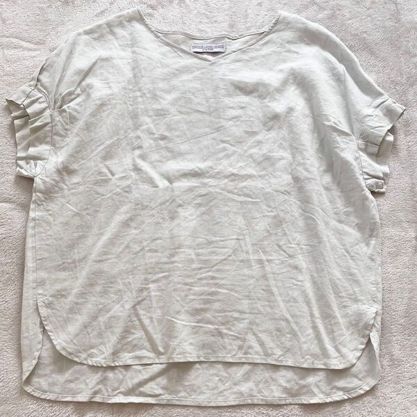 anyFAM エニィファム フレンチリネンブレンド カットソー 半袖 Tシャツ スリット オンワード樫山