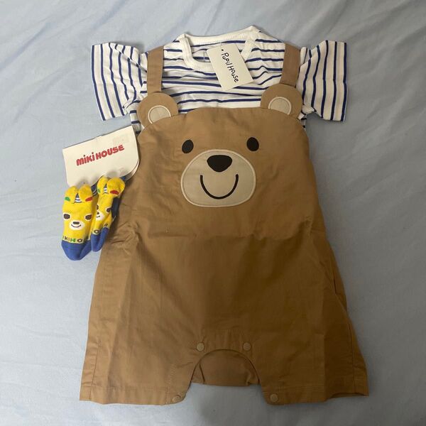 Pupil House ロンパース size70 ミキハウス靴下9-10㌢