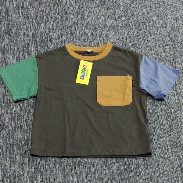 未使用品 しまむら CLOSSHI Kids 配色 半袖 Tシャツ 110cm