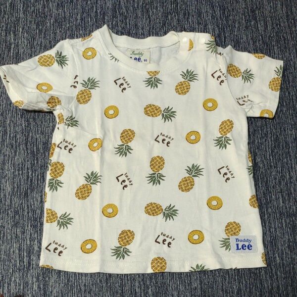 中古服 Buddy Lee パイナップル 総柄 半袖 Tシャツ 95cm