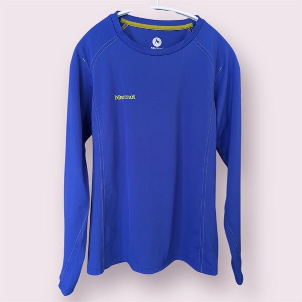 Marmot ベースレイヤー 速乾 インナー 長袖Tシャツ ブルー