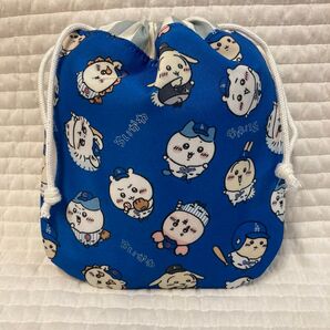 No.741 ちいかわ ドジャース カブス ミニ巾着袋 ハンドメイド