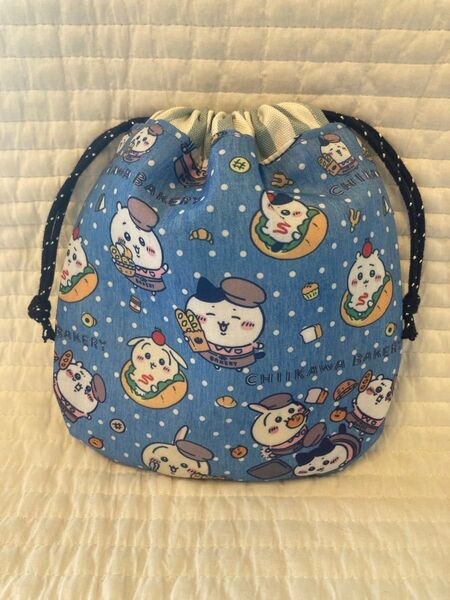 No.874 ちいかわ ちいかわベーカリー ミニ巾着袋 ハンドメイド コスメポーチ