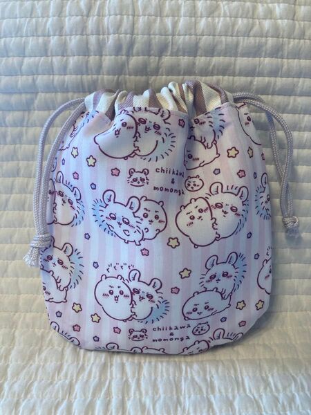 No.879 ちいかわ モモンガ ミニ巾着袋 ハンドメイド コスメポーチ