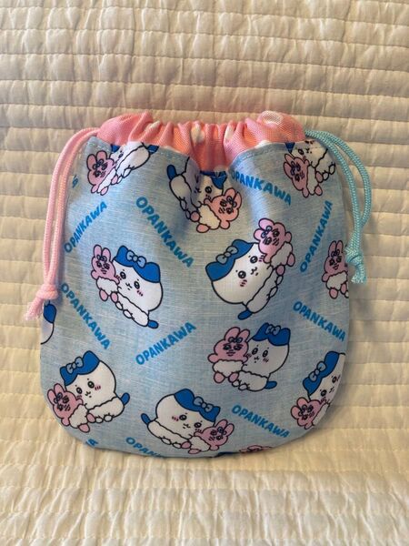 No.881 ちいかわ おぱんちゅうさぎ ミニ巾着袋 ハンドメイド コスメポーチ