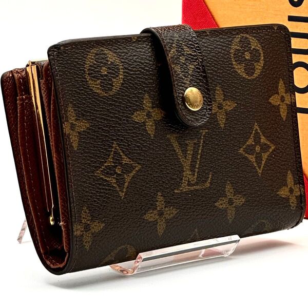 【極美品】ルイヴィトン モノグラム ヴィエノワ がま口 二つ折り財布 LOUIS VUITTON ポルトモネ ビエ 正規品