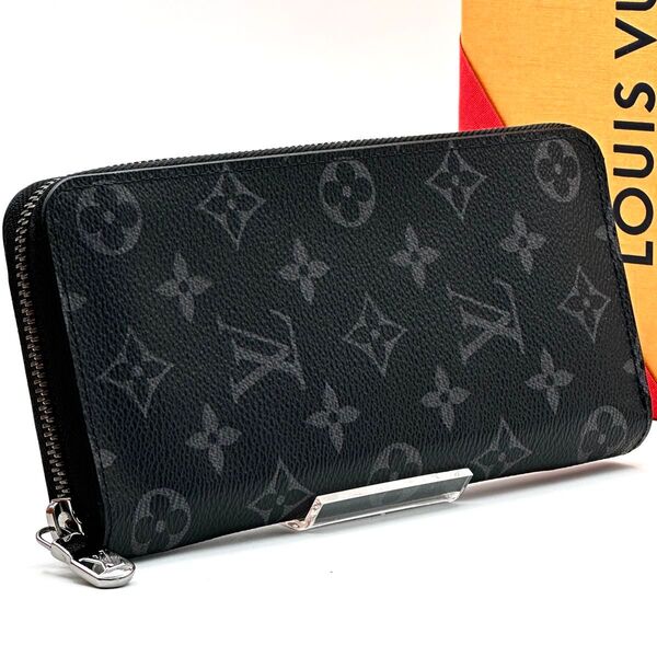 【超極美品】ルイヴィトン モノグラム エクリプス ジッピーウォレット ヴェルティカル LOUIS VUITTON 長財布 メンズ