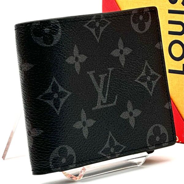 【超極美品】ルイヴィトン モノグラム エクリプス ポルトフォイユ マルコ 二つ折り財布 LOUIS VUITTON 新型 正規品