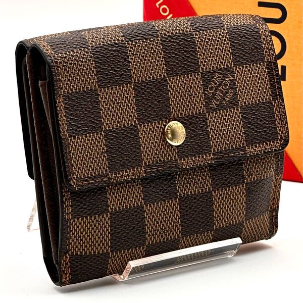 【極美品】ルイヴィトン ダミエ ポルトモネビエ カルトクレディ 旧エリーズ LOUIS VUITTON 三つ折り財布 Wホック