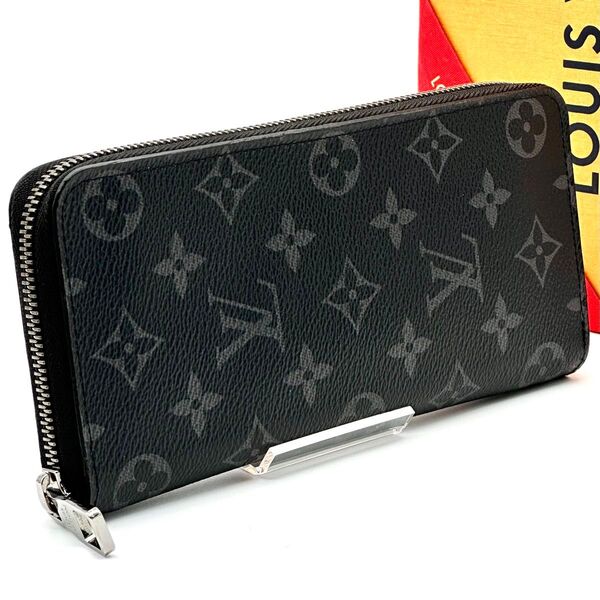 【超極美品】ルイヴィトン モノグラム エクリプス ジッピーウォレット ヴェルティカル LOUIS VUITTON 長財布 メンズ