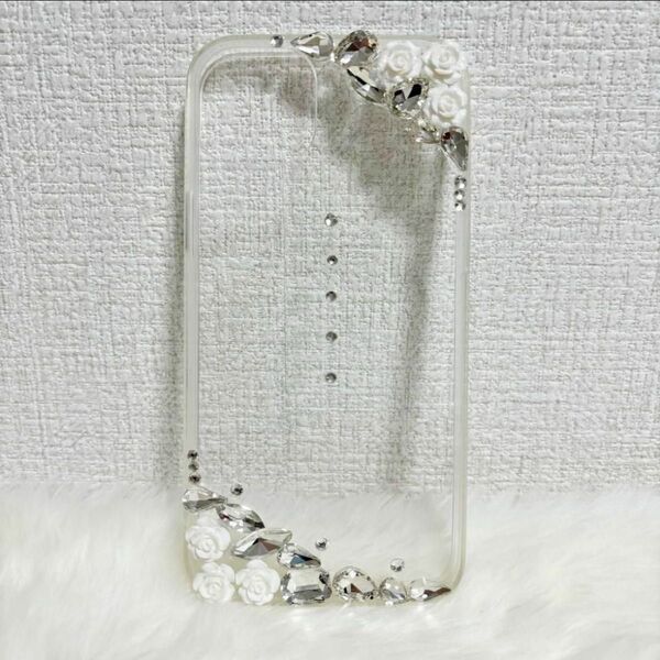 【新品】iPhone 14 Plus デコ電 デコケース クリア 花 角 プラス TPU ケース クリア 透明 デコ電 かわいい