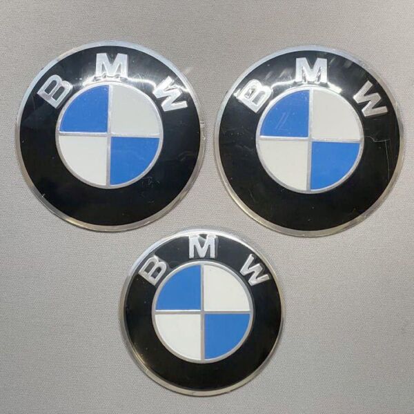 【新品】 BMW ラウンド エンブレム 70mm 2枚 60mm 1枚 3枚セット R100 RS RT R90 R80 タンク
