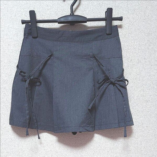◆GRLインパン裏地付きリボンプリーツスカート◆