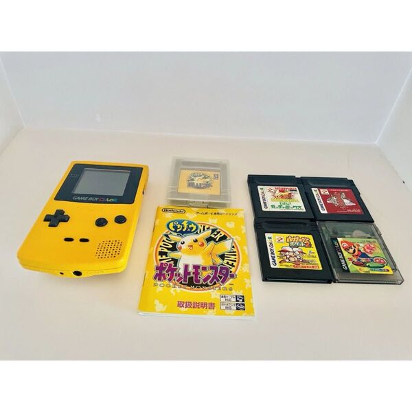 Nintendo ゲームボーイカラー本体&ソフト5本 美品 動作確認済み ポケモン ゲームボーイ イエロー 任天堂