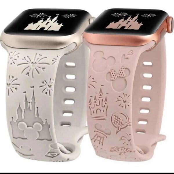 スマートウォッチ アップルウォッチ ラバーベルトAppleWatch ディズニー シンデレラ城 バンド シリコン