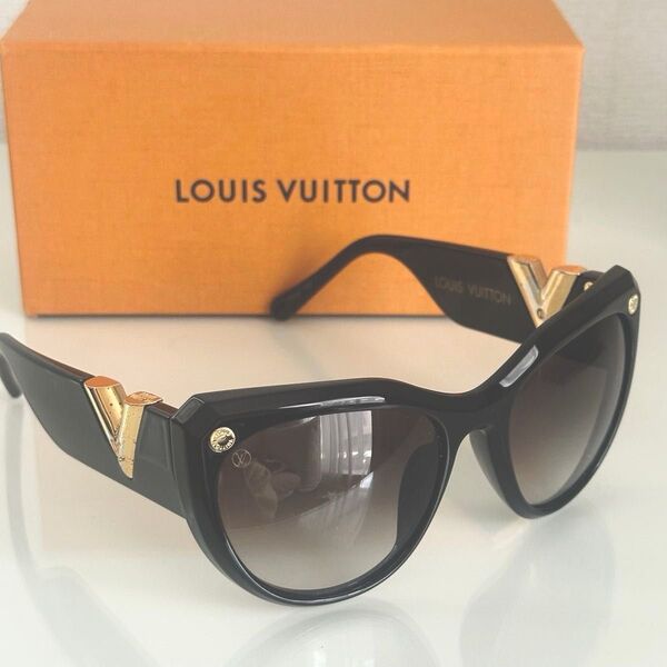 希少 LOUIS VITTON ルイヴィトン サングラス マイフェアレディ アイウェア メガネ ゴールド金具 ブラック 黒