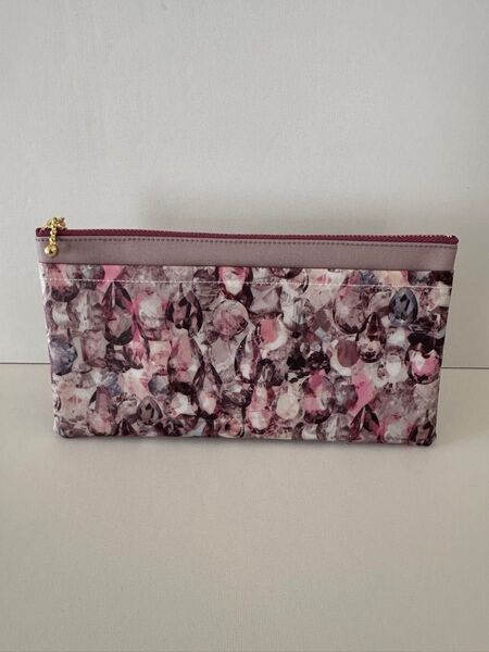 フラットポーチ(大)ポケ付き ハンドメイド リバティ アレクサンドラ トパーズピンク