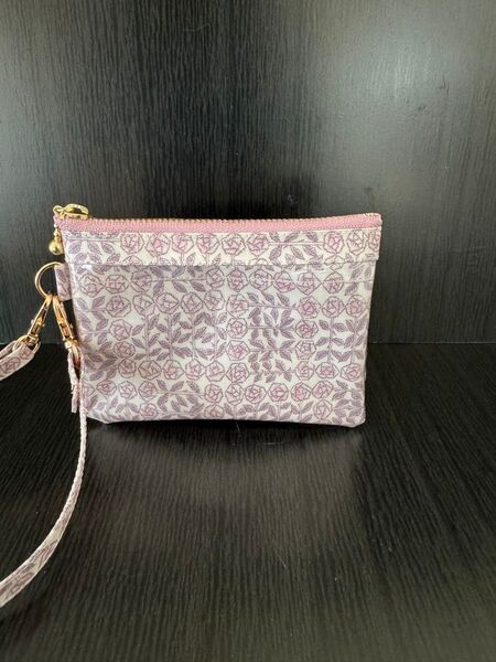 クリアポーチ ハンドメイド リバティ スリーピングローズ