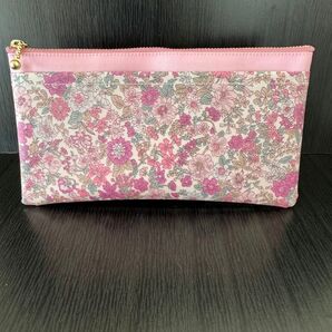 フラットポーチ(大)ポケット付き ハンドメイド リバティ エミリー