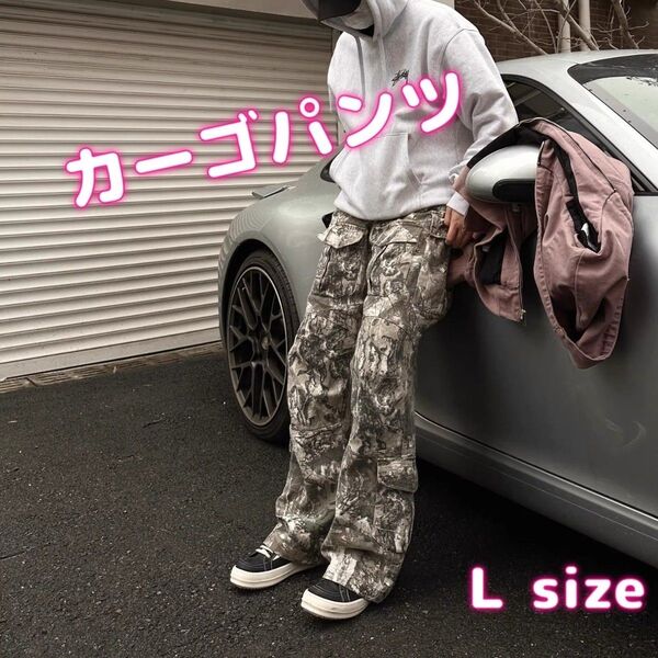 リアルツリー 迷彩柄 カーゴパンツ ワイドパンツ 男女兼用 y2k L