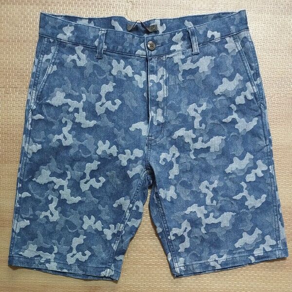 チャオパニック ハーフパンツ ショートパンツ 古着 ネイビー ショーツ デニム 短パン 迷彩 総柄