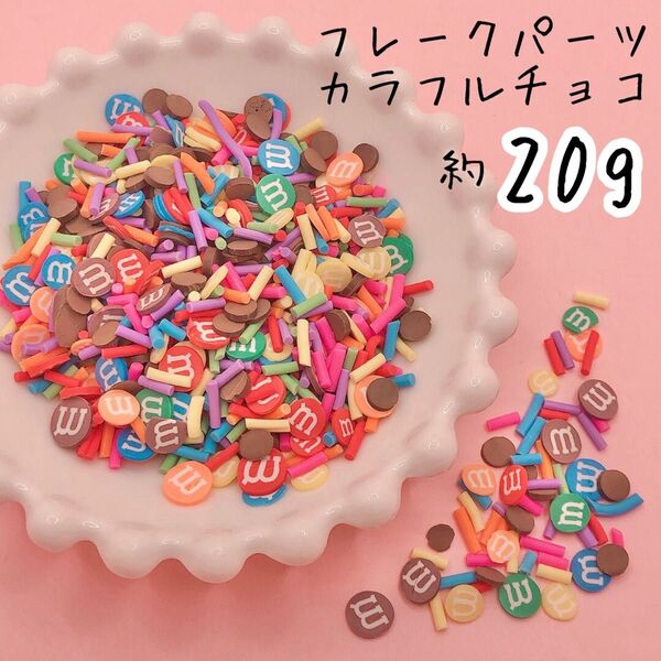 クレイフレーク デコパーツ 封入 レジン 樹脂 パーツ カラフルチョコ 約20g