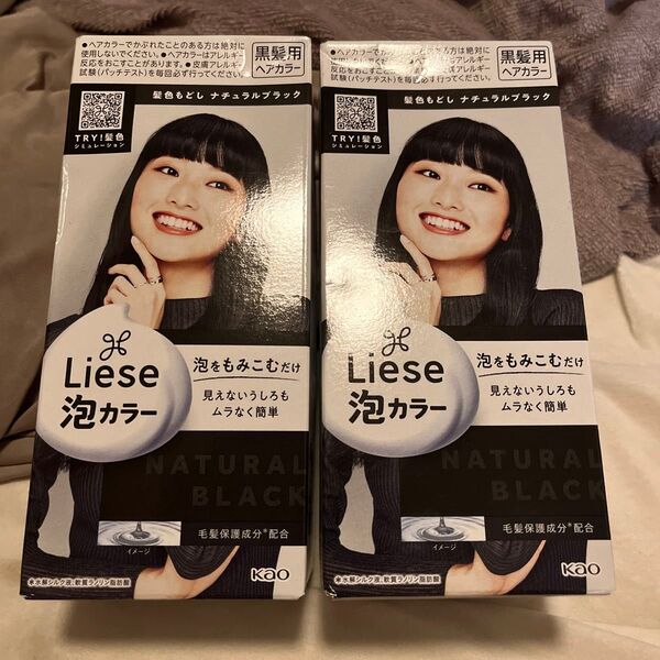 リーゼ 泡カラー 髪色もどし ナチュラルブラック 2箱セット