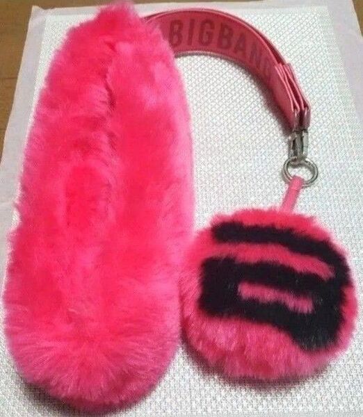 GD ショルダーストラップ × ファーチャーム キーホルダー 美品 送料込み BIGBANG BB グッズセット ジヨン