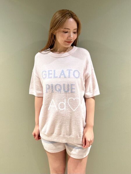 新品未使用 gelato pique スムーズィーロゴジャガードプルオーバー&ショートパンツセット ピンク
