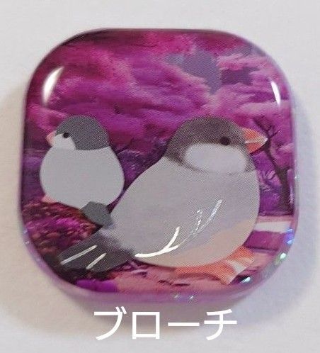 桜文鳥ちゃん桜柄のかわいいレジンアクセサリー 文鳥 文鳥ヘアゴム 文鳥ネックレス 文鳥グッズ 文鳥ブローチ