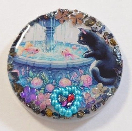 黒ねこちゃんかわいいレジンネックレス レジンヘアゴム ねこブローチ 黒猫アクセサリー レジンねこ ねこポニーフック