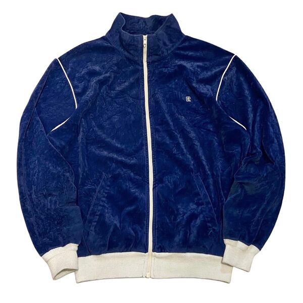 80s Pierre Cardin ピエールカルダン ベロア ジャージ ブルー トラックジャケット