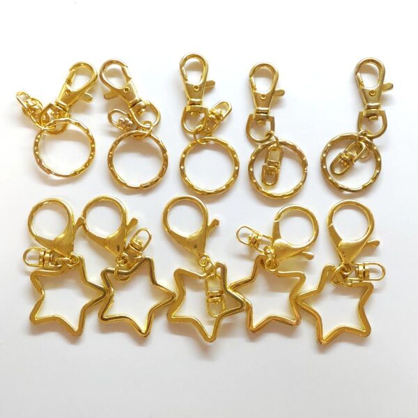 B品 キーホルダー ゴールドカラー 10個 ※注意事項有り