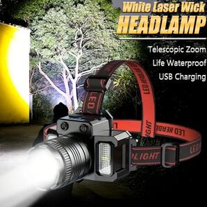 LEDヘッドランプ HXP50 +COB 高輝度 5モードセンサー機能 360度角度調整可能 IPX44防水 スマホ充電可能!