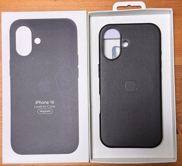 【新品未使用】iPhone16 レザーケース 純正互換品 black 黒 アップル
