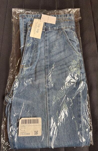 【新品・タグ付き】tiptop フロントスリットフレアデニムパンツ Mサイズ(ブルー)