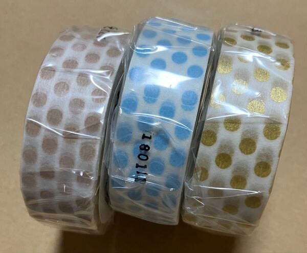 mt ドット 3個 マスキングテープ ミルクティー アイス 金