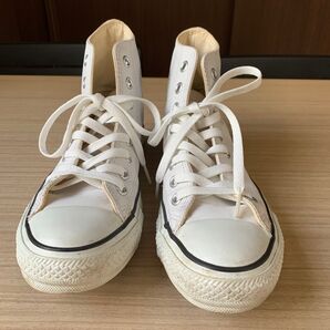 CONVERSE ハイカットレザースニーカー ホワイト