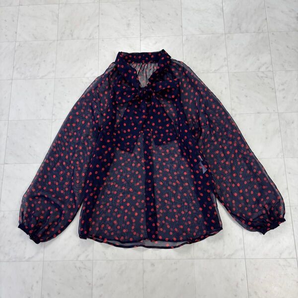 GRACE CONTINENTAL★美品★ランダムドットボウタイブラウス