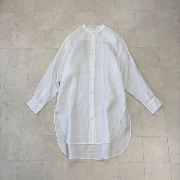 23区★美品★LIBECO バンドカラー ビック シャツ