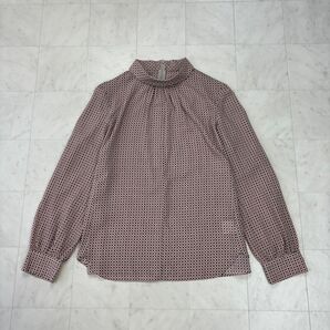 TRANS WORK★美品★【ウォッシャブル】カラフル幾何プリントブラウス