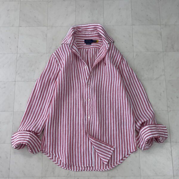 POLO RALPH LAUREN★RELAXED FIT リネンストライプ 赤