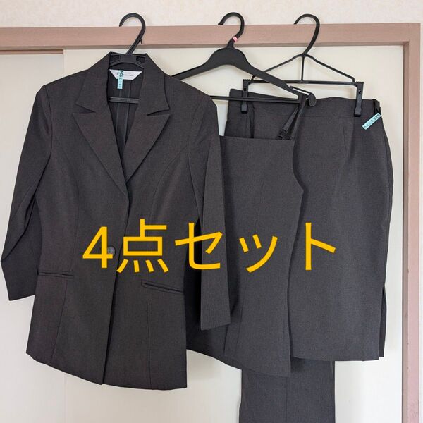 スーツ 4点セット セットアップ ジャケット パンツ スカート ビスチェ Sサイズ