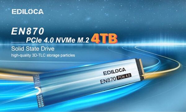 Ediloca EN870 4TB M.2 SSD PCle 4.0x4 7450MB/s 6750/MBs 5年保証