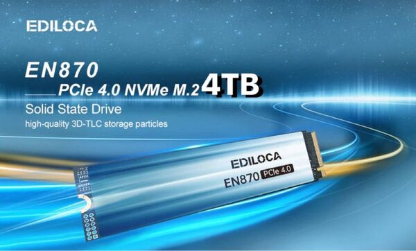 Ediloca EN870 4TB M.2 SSD PCle 4.0x4 7450MB/s 6750/MBs 5年保証