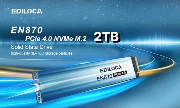 Ediloca EN870 2TB M.2 SSD PCle 4.0x4 7450MB/s 6750/MBs 5年保証